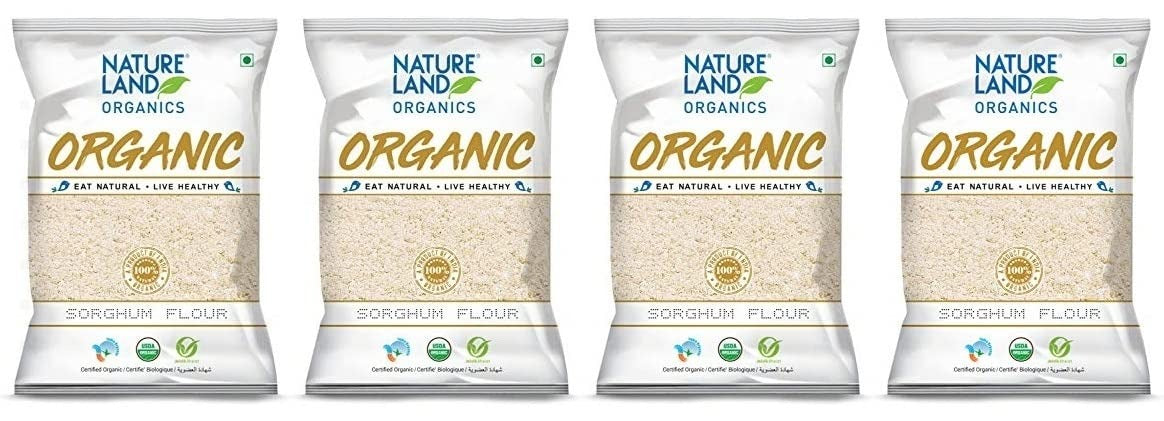 Natureland Organics Sorghum/Jowar Flour 500 Gm - Organic Flours