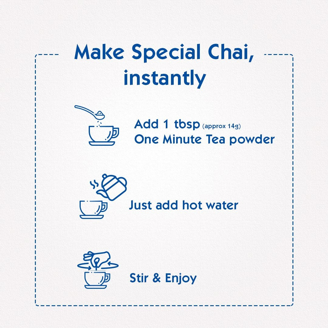 Society One Minute Tea | Masala Flavour | Made with Ginger, Clove, Black Pepper, Cinnamon | Masala Chai | 1 Kg Pouch