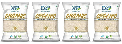 Natureland Organics Sorghum/Jowar Flour 500 Gm - Organic Flours
