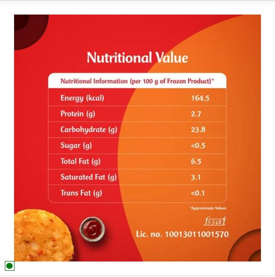 McCain Aloo Tikki, 1.24 Kg