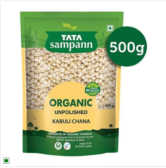 Tata Sampann OrganicÂ Kabuli Chana/Kabuli Kadale, 500 g