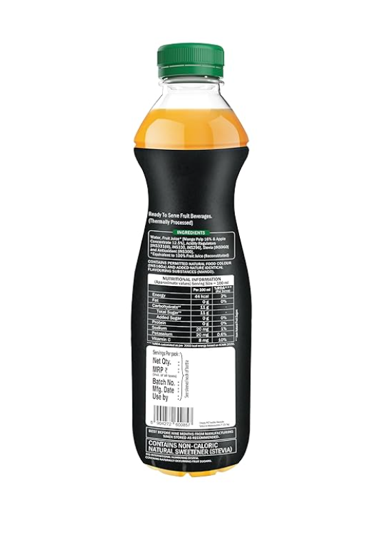 Storia 100% Juice Mango (Aam), No Added Sugar, No Added Preservatives -750ml (Pack of 15)