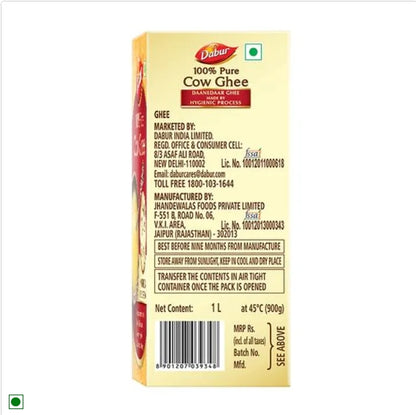 Dabur 100% Pure Cow Ghee, 1 L Box