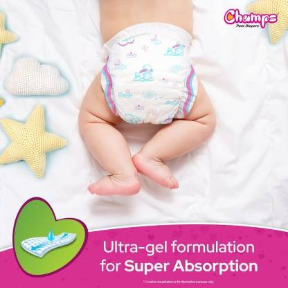 Champs Premium High Absorbent Pant Style Diapers - L  (48 Pieces)